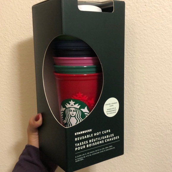 Starbucks Kitchen New Set Starbucks Color Changing Hot Cups Set Of 5 Poshmark